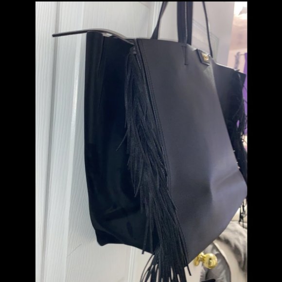 Victoria’s Secret faux leather black tote bag, shoulder bag, carrying travel bag - Picture 4 of 6